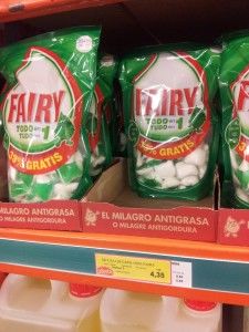 Capsulas de fairy de 40 unidades con sus precios