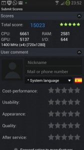 Benchmark Galaxy S3